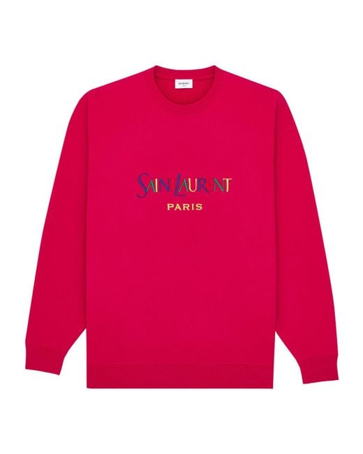 Saint Laurent Paris Embroidered Crewneck Sweatshirt