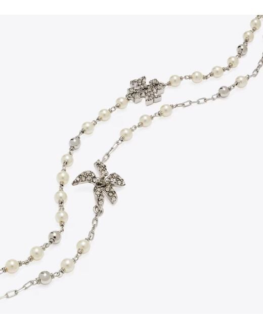 Tory Burch Metallic Moondance Multi Strand Pearl Bracelet