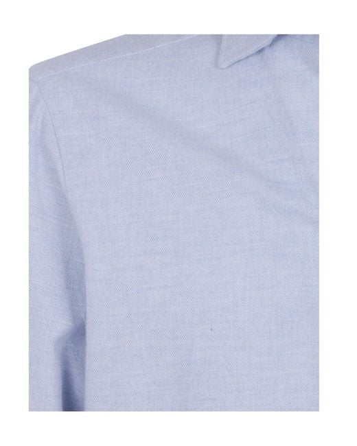 Barba Napoli Blue Long-Sleeved Shirt for men