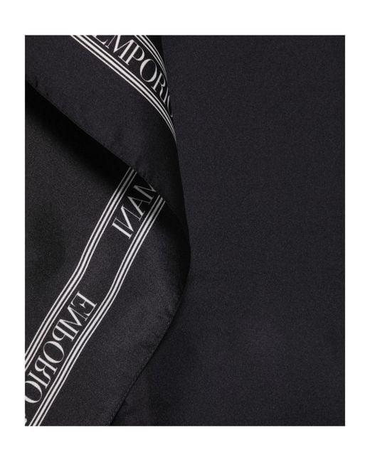 Emporio Armani Black Logo-Detail Scarf