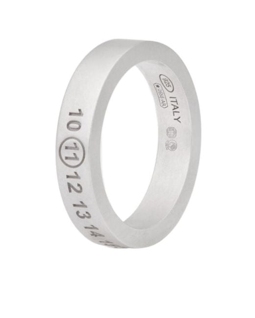 Maison Margiela White Engraved Detail Ring