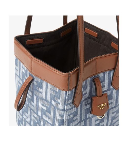 Fendi Blue Origami Mini Bucket Bag