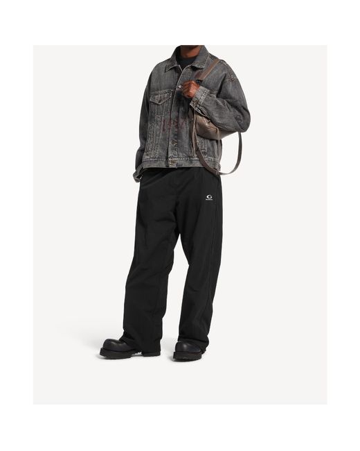 Balenciaga Black Loop Sport Logo Track Pants for men