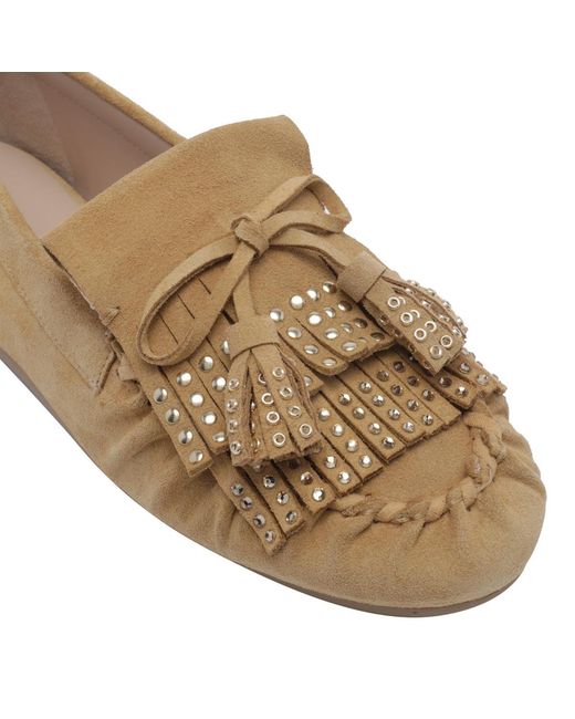 Stuart Weitzman Brown Round-Toe Loafers