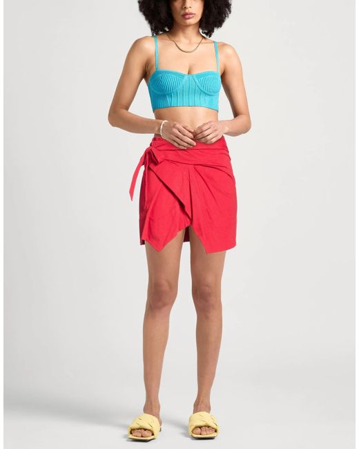 Isabel Marant Red Solid Color Wrap Skirt