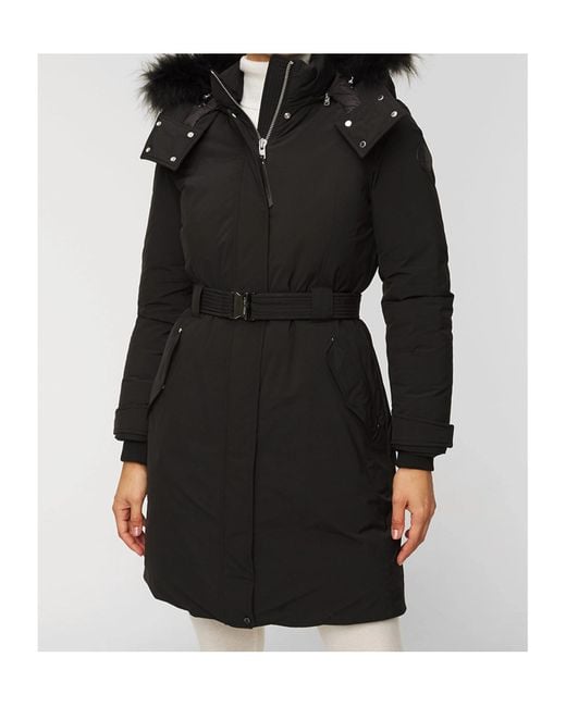 Woolrich Black Belted Waist Hooded Padded Coat