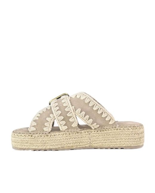 Mou White Crossover Strapped Sandals