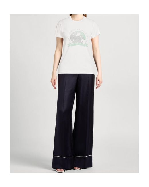 Saint Laurent White Logo Crew Neck T-Shirt