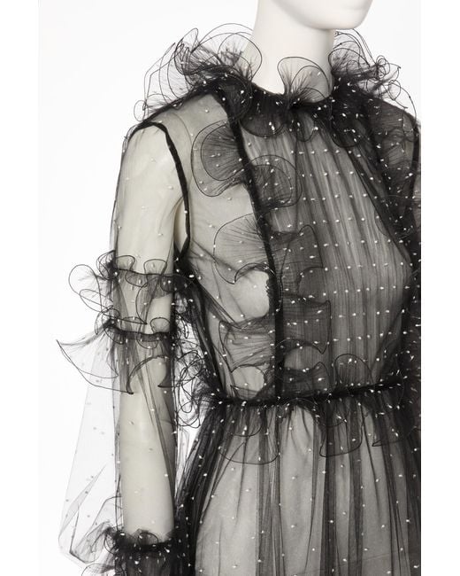 Valentino Gray Ruffle Dress