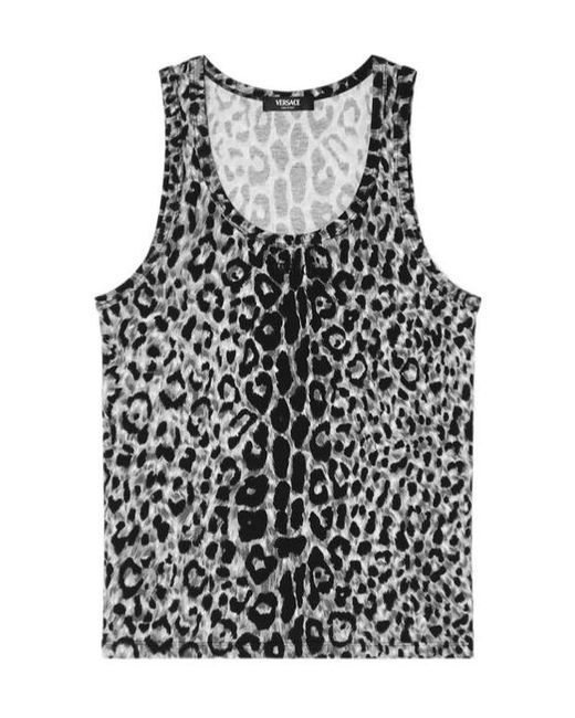 Versace Multicolor Leopard Tank Top Undershirt for men