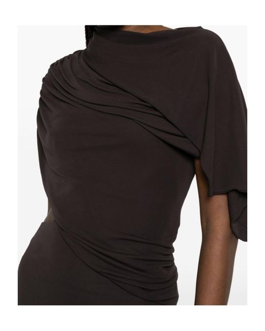 Alberta Ferretti Black Draped Dress