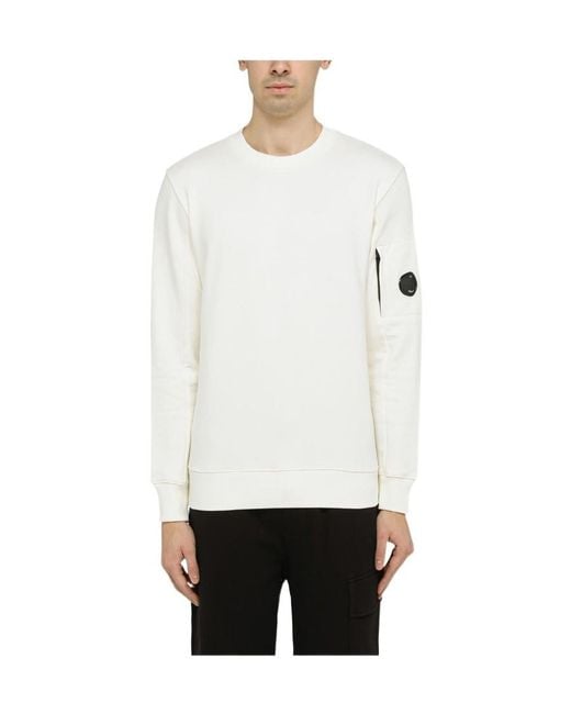 C P Company White Lens-Detail Knit Jumper for men