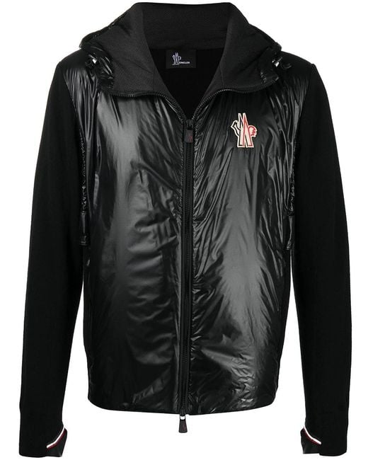 Moncler Black Hooded Plaid Jacket for men