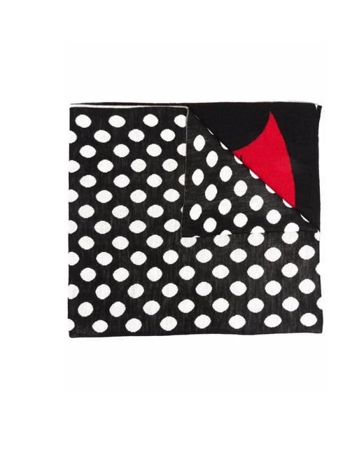 Moschino Black Logo-Print Spotted Scarf