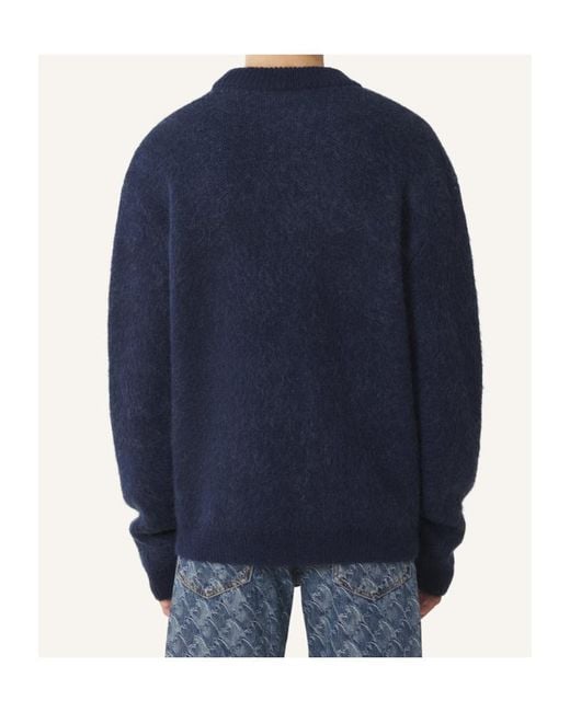 Lanvin Blue Horse Jacquard Jumper for men