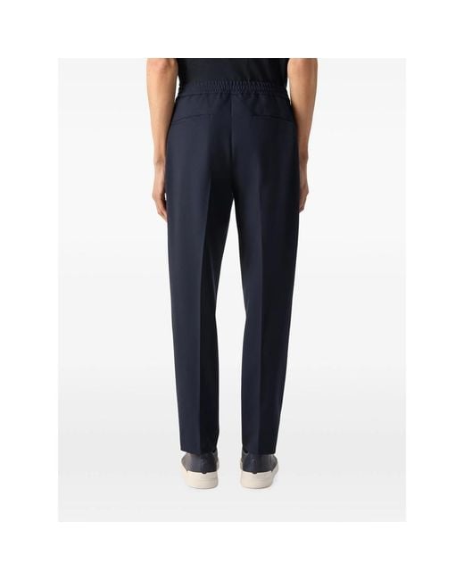 Zegna Blue Casual Pants With Side Pockets for men