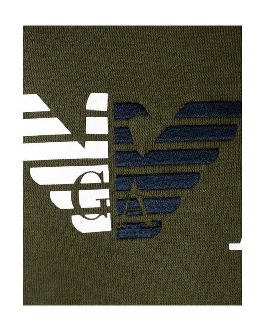 Emporio Armani Green Logo Round-Necked Sweater for men
