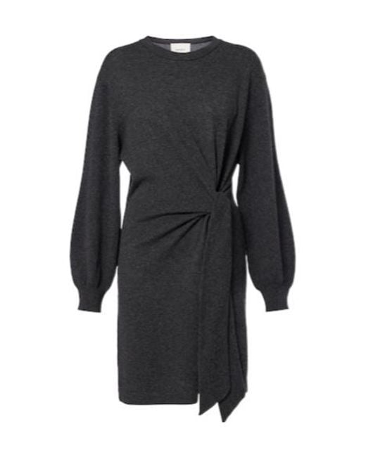 Lisa Yang Black Abrielle Gathered Cashmere Sweater Dress