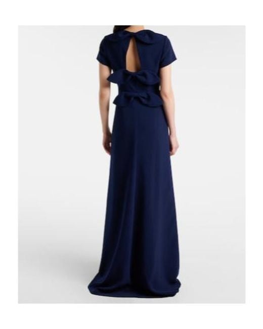 Carolina Herrera Blue Bow-Detail Gown