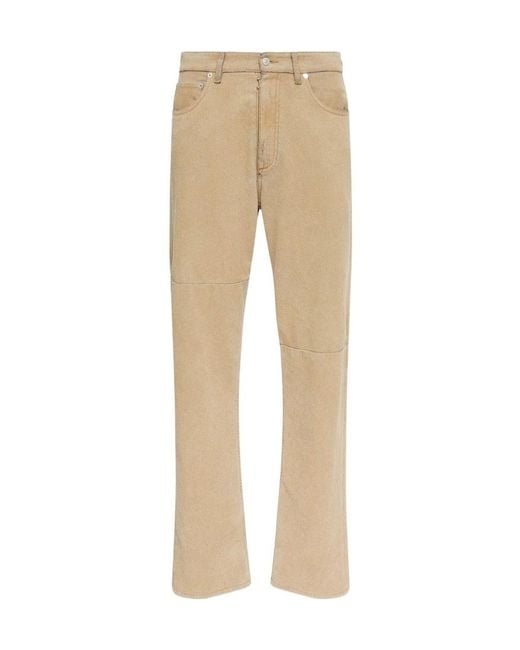 MM6 by Maison Margiela Natural Logo Patch Straight Leg Jeans for men