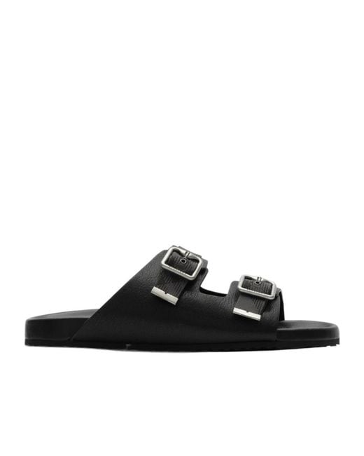 Burberry Black Urchin Buckled Slides for men
