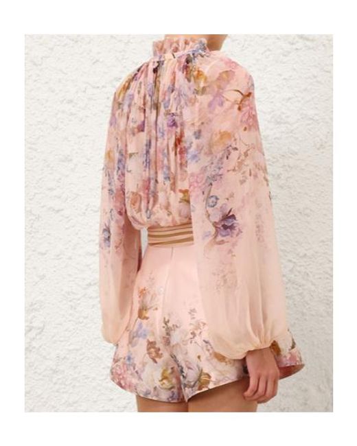 Zimmermann Pink Valiant Billow Blouse
