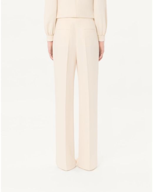 Valentino Natural Crease Detailed Straight-Leg Pants