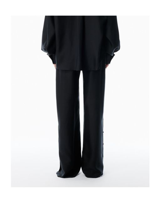 Alexander Wang Black Side Placket Wide Leg Pants