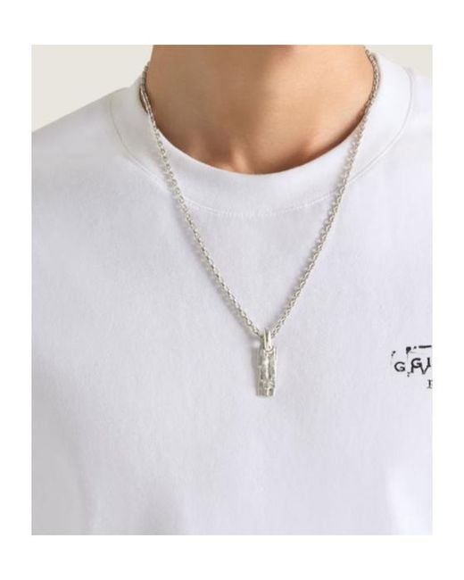 Givenchy White Tape Necklace for men