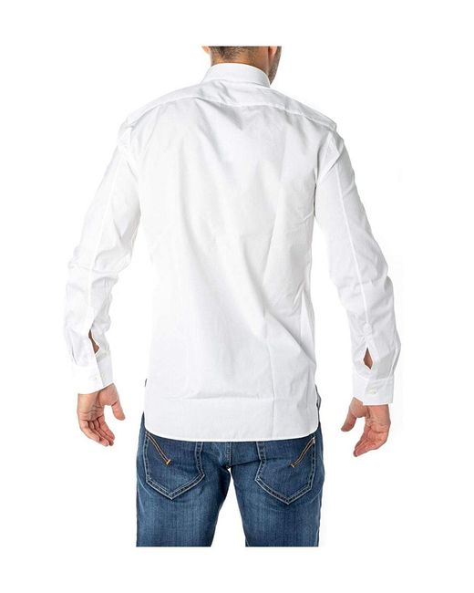 Neil Barrett White Long-Sleeved Lapel Shirt for men
