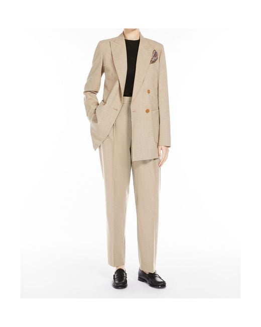 Max Mara Natural Pleat Detailed Tapered Trousers