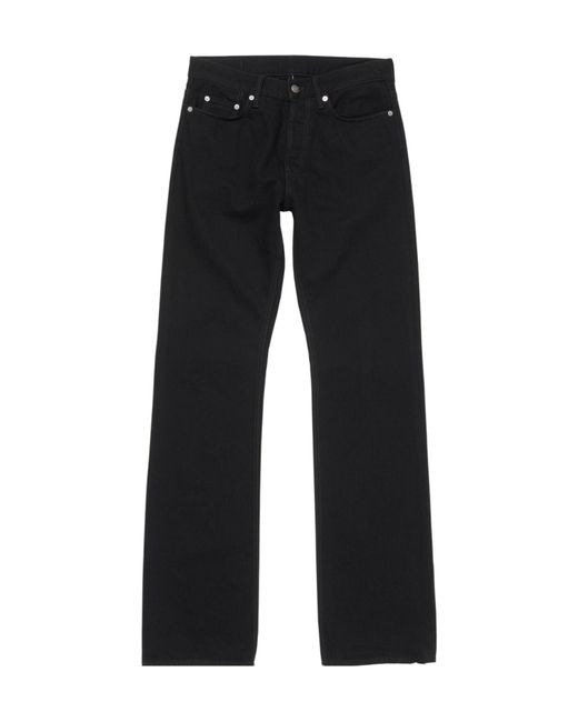 Acne Black Button Detailed Flared Jeans for men