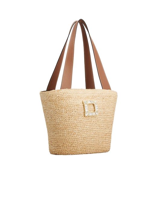 Roger Vivier Natural Small Shopping Bag