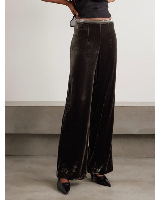 LeKasha Black San Polo Velvet Wide-Leg Pants