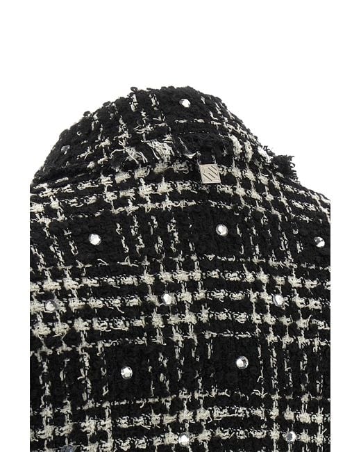 GIUSEPPE DI MORABITO Black Rhinestone Tweed Jacket