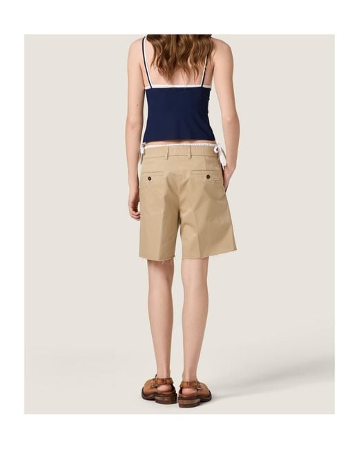 Miu Miu Blue Stretch Jersey Top