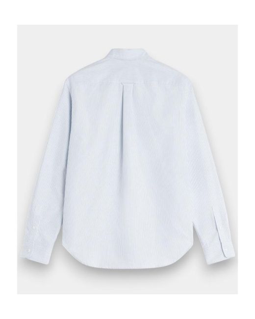 Maison Kitsuné White Profile Fox Striped Regular Shirt for men