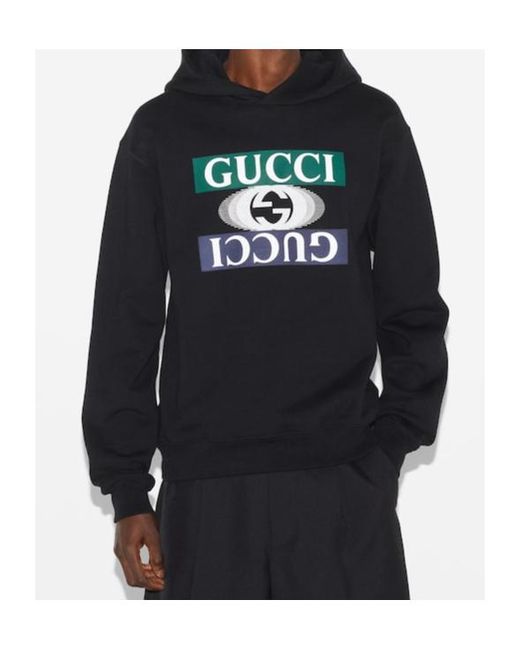 Gucci Black Jersey Hooded Sweatshirt for men