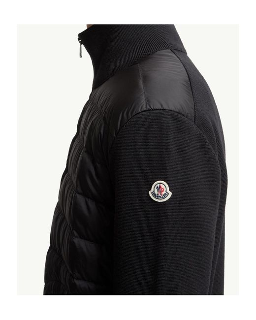 Moncler Black Padded Zip-Up Cardigan for men