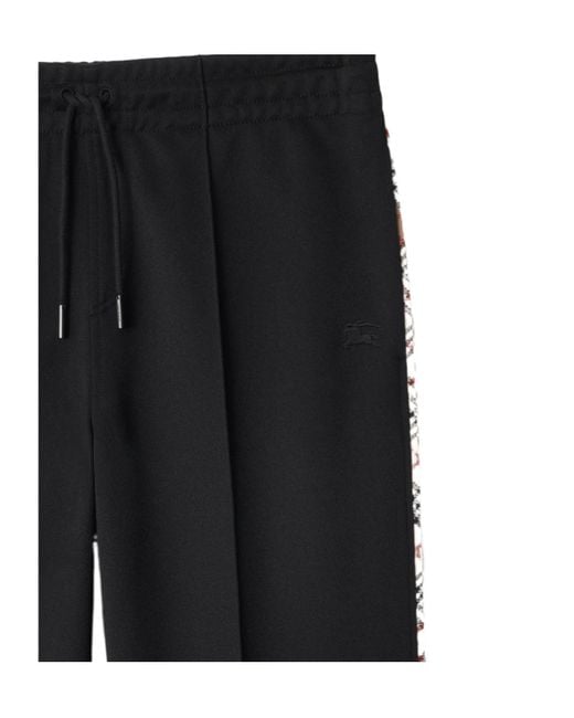 Burberry Black Checked-Trim Track Pants
