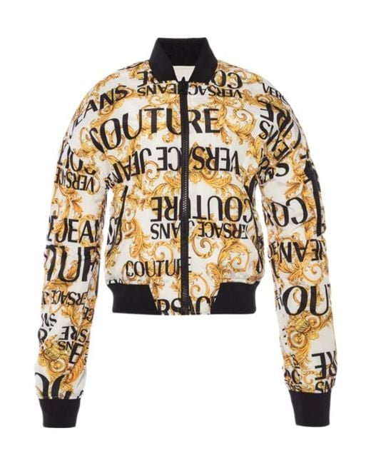 Versace Jeans Metallic Baroque Printed Double-Sided Casual Jacket