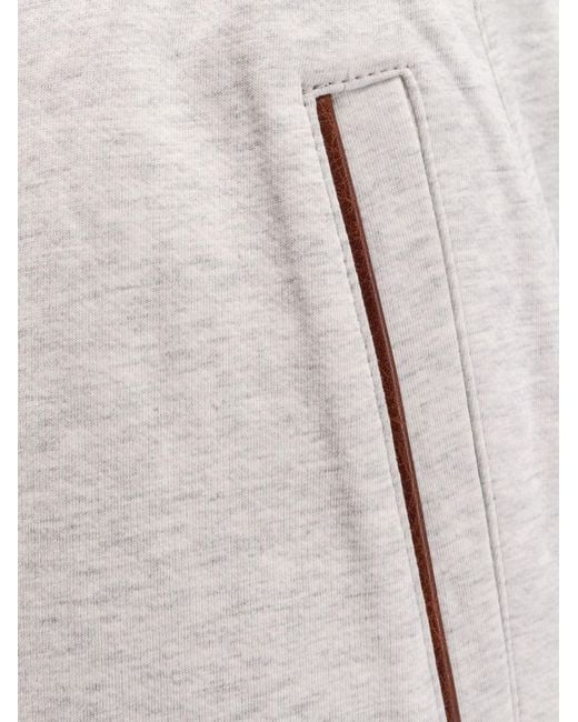Brunello Cucinelli Gray Track Shorts for men