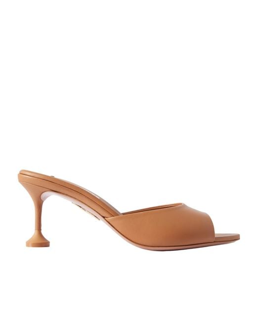 Aquazzura Brown Bisous 65 Leather High-Heeled Sandals