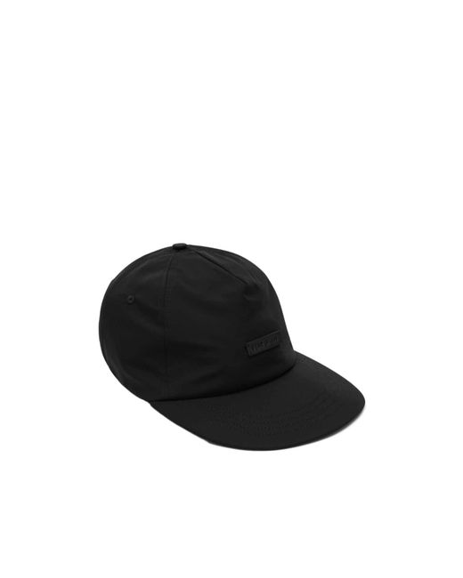 Fear Of God Black Logo-Patch Flat Brim Baseball Cap for men