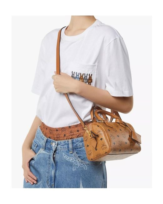MCM Blue Ella Boston Bag
