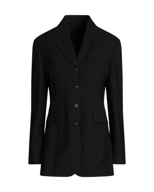 Brunello Cucinelli Black Solid Color Minimalist Blazer