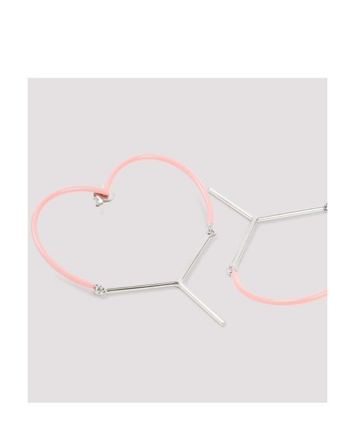 Y. Project White Two-Toned Heart-Shape Drop Earrings