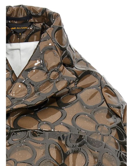 Comme des Garçons Brown Floral Pvc Cropped Jacket
