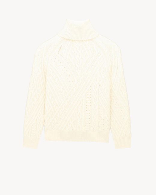 Saint Laurent White Turtleneck Sweater