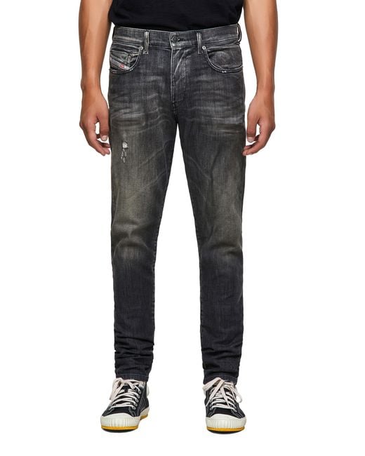 DIESEL Gray Faded Straight-Leg Jeans for men